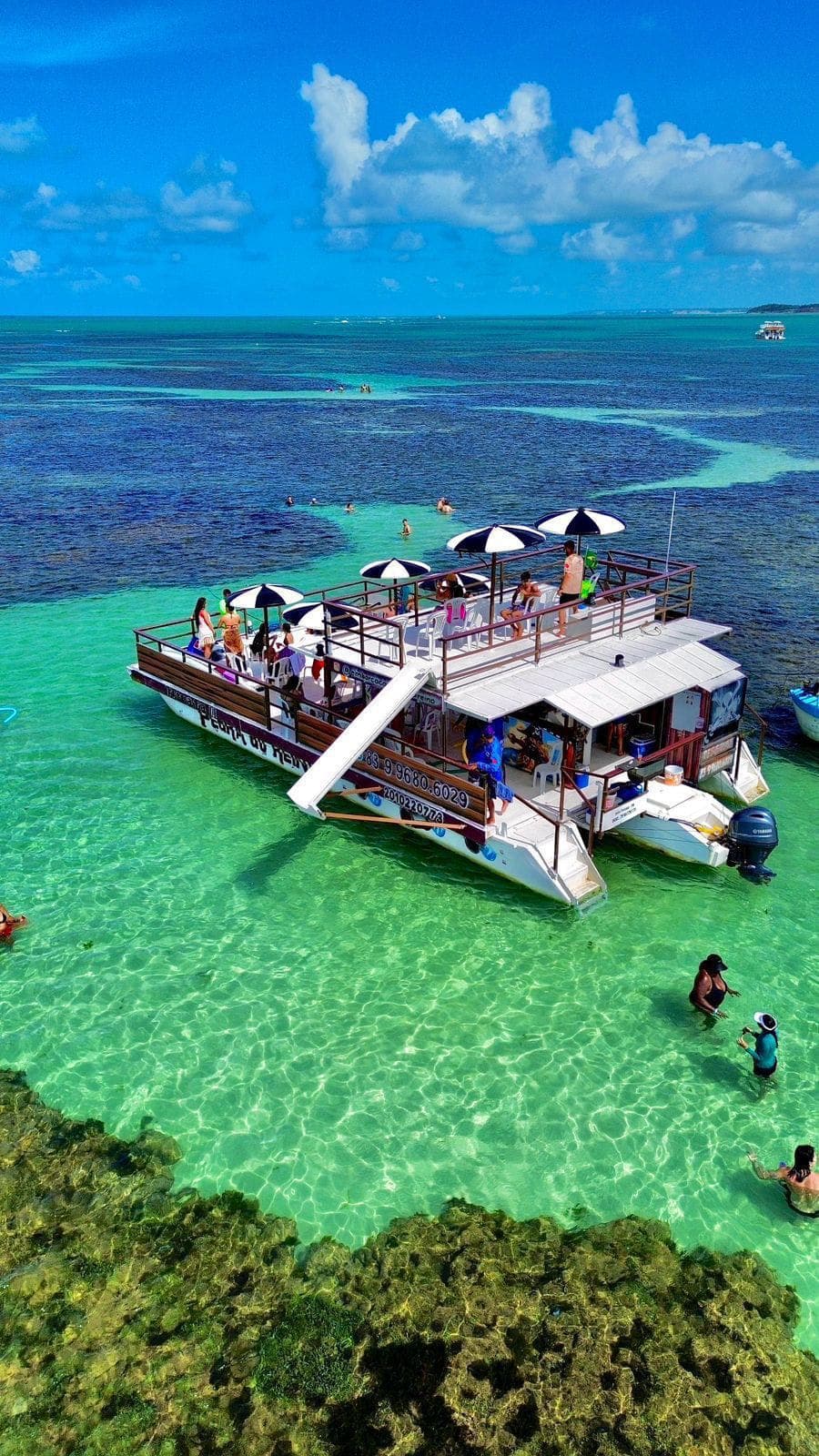 Natural pools with clear blue water